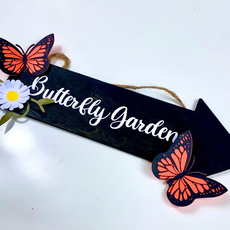 DIY Dollar Tree Cricut Craft – Butterfly Garden Home Decor