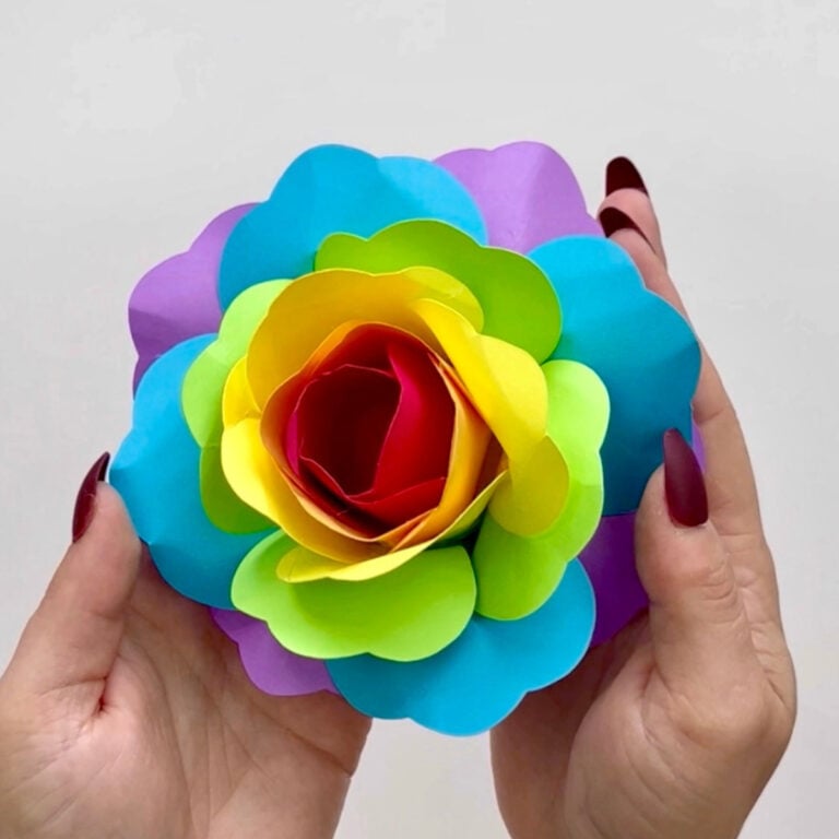 How to Build a Rainbow Rose | Flower SVG Free for Cricut