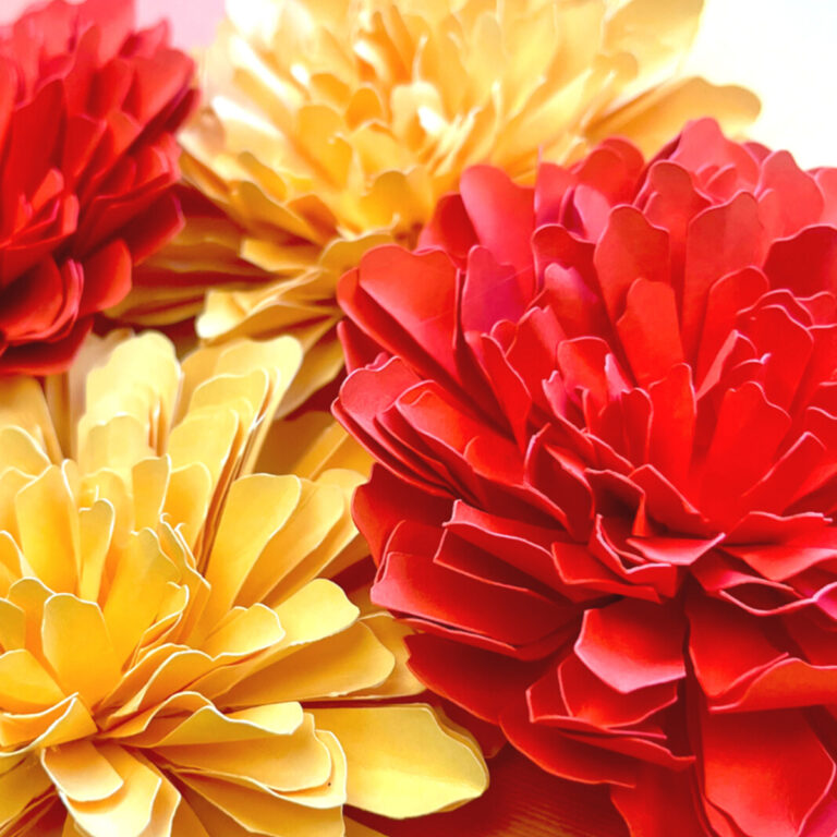 Paper Marigolds Tutorial with FREE SVG File for Cricut