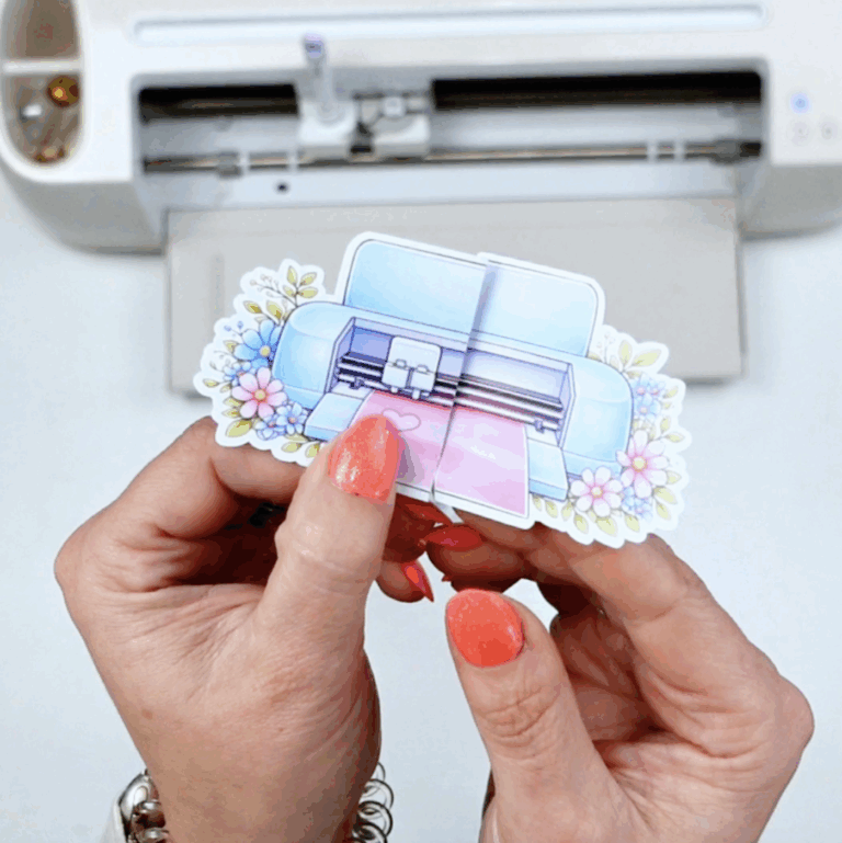 Finished Cricut business card made with Print Then Cut