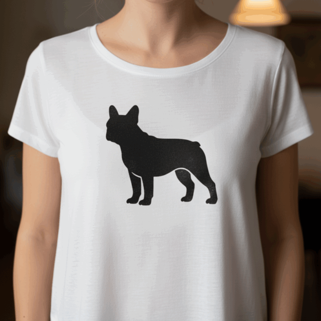 french bulldog silhouette SVG on shirt Cricut project