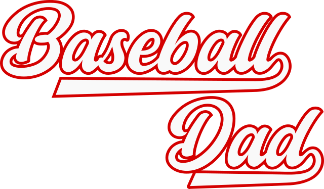 Baseball Dad SVG with bold script lettering and sporty underline design for Cricut baseball shirts.