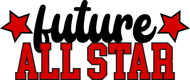 Future All Star baseball SVG design with script lettering, stars, and bold sports typography for Cricut projects.