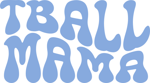 TBall Mama SVG design with bold blue lettering for Cricut tee ball shirts and sports mom apparel.