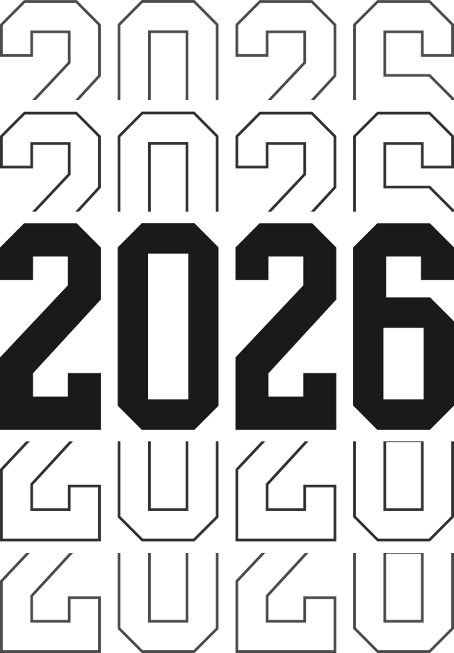 Layered outline 2026 SVG design with bold and shadow effect for graduation crafts