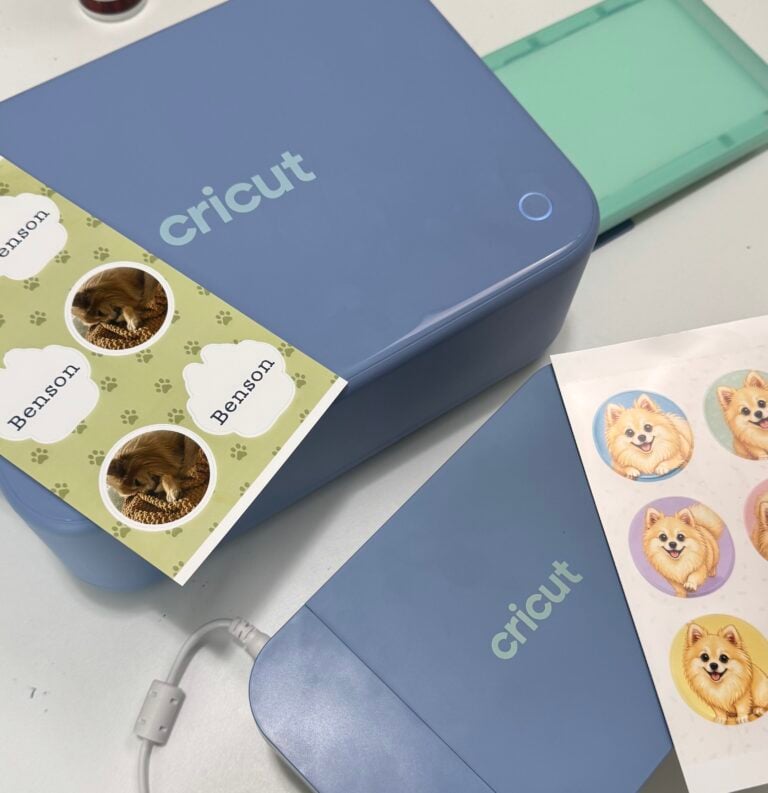 Cricut StickerPix Print and Print + Cut machines with finished sticker sheets